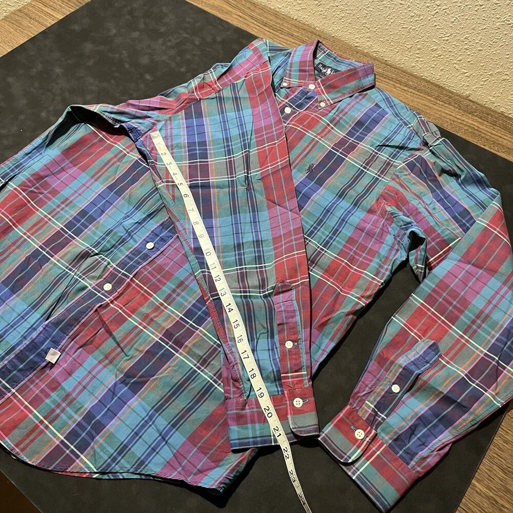 Vintage Polo Ralph Lauren Purple Flannel Shirt 1980s Country Plaid Button up